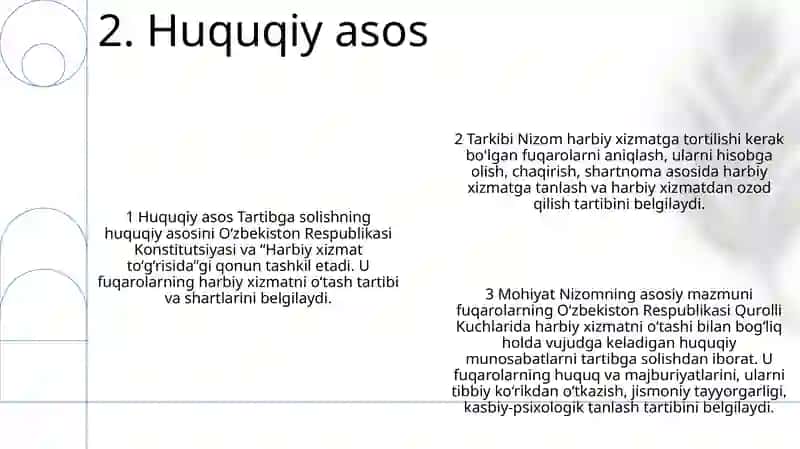 O‘Zbekiston Respublikasi Fuqarolarining Harbiy Xizmatni O‘Tash Tartibi To‘G‘Risidagi Nizomni Tasdiqlash Haqida 3