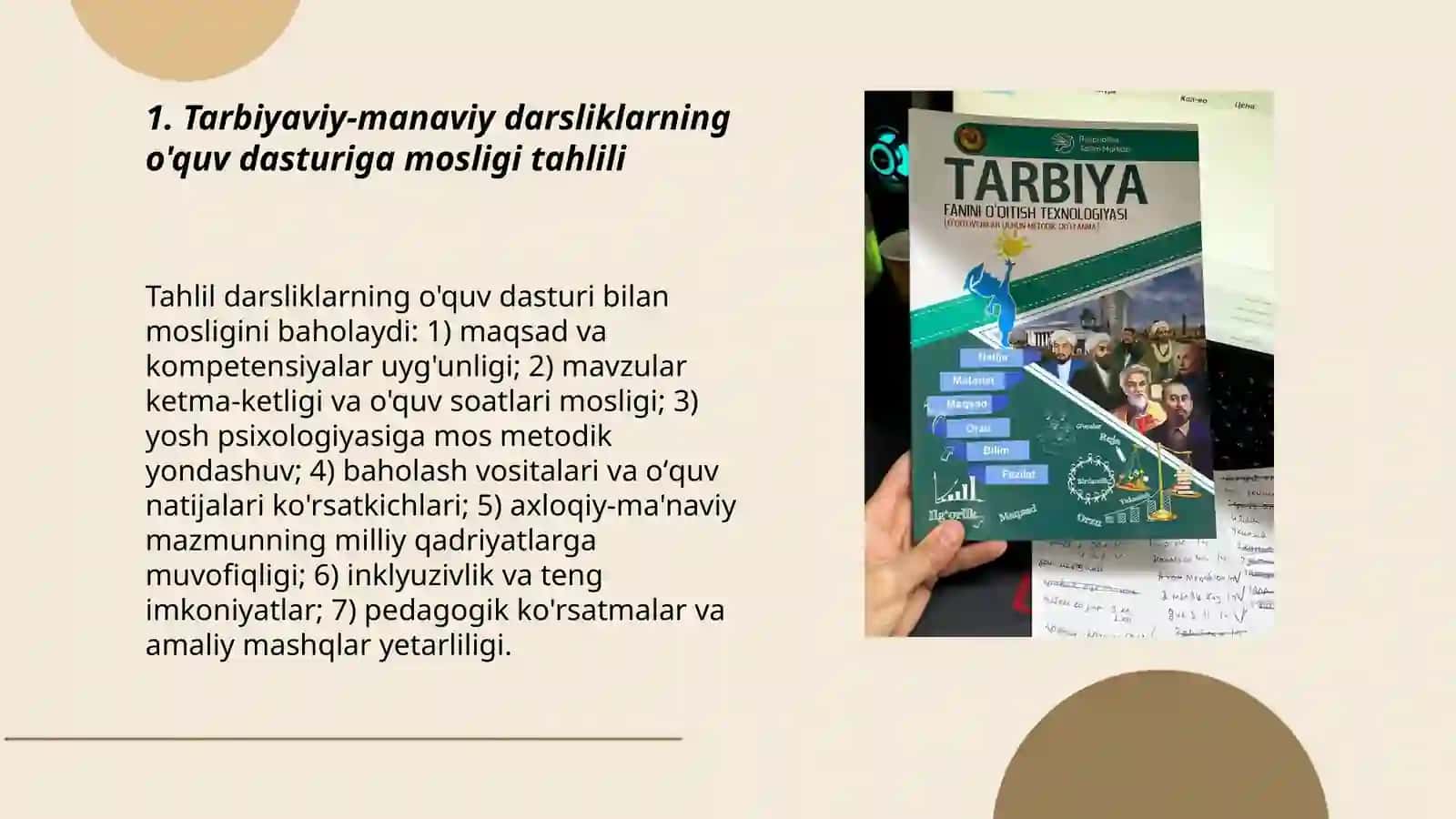 Maktab Tarbiya Fanlar Darsliklar Tahlili 3