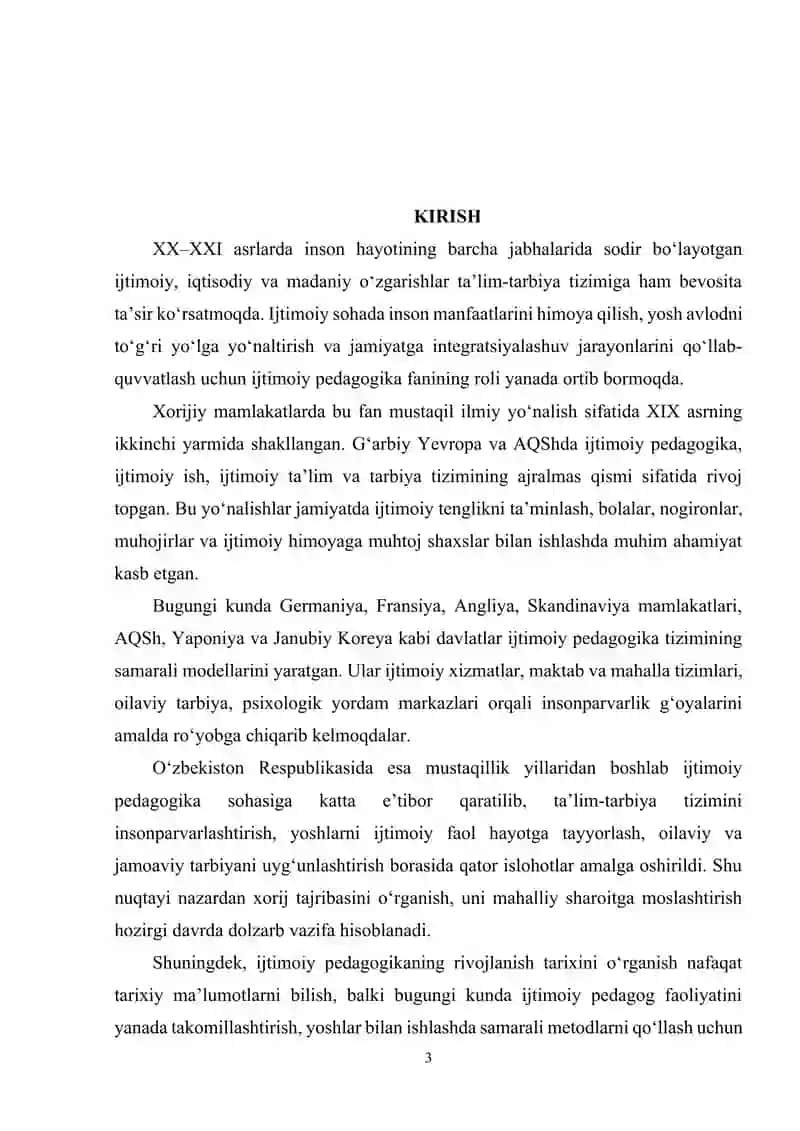 Xorijda ijtimoiy pedagogikaning rivojlanish tarixi. 3