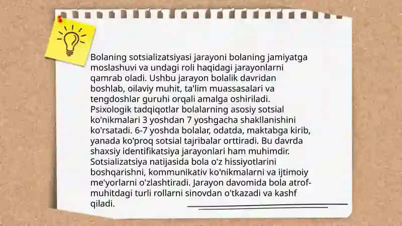 Bolaning sotsiumda rivojlanishi 3