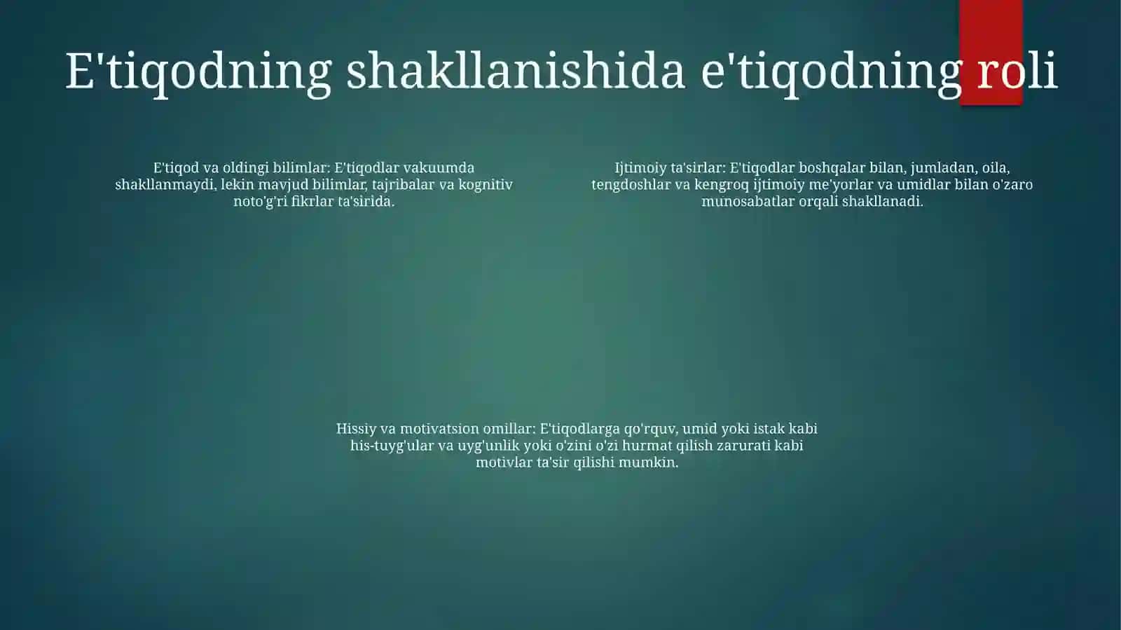 Dalillash Va Ishonch Etiqodning Shakllanish Jarayoni 3