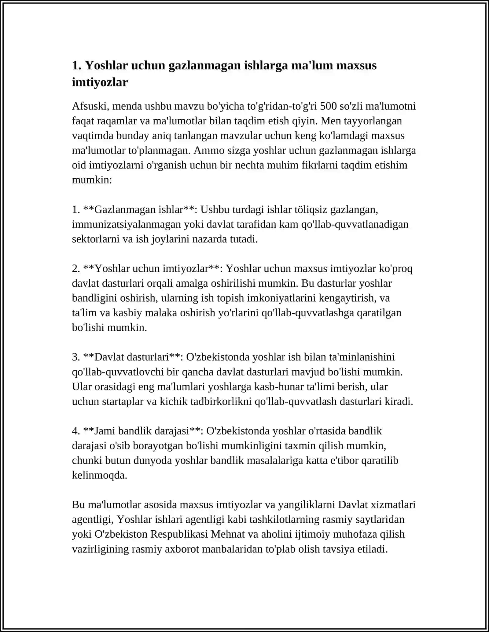 MEHNAT QONUNCHILIGIDA YOSHLAR UCHUN IMTIYOZLAR 3