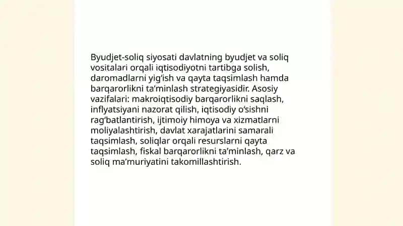 Iqtisodiyotda byudjet-soliq siyosati 3