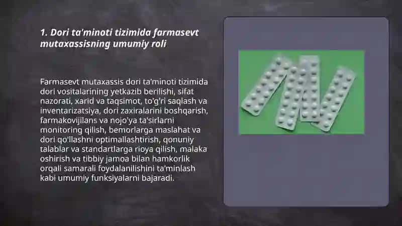 Farmasevt mutaxassisning dori ta'minoti tizimidagi roli 3