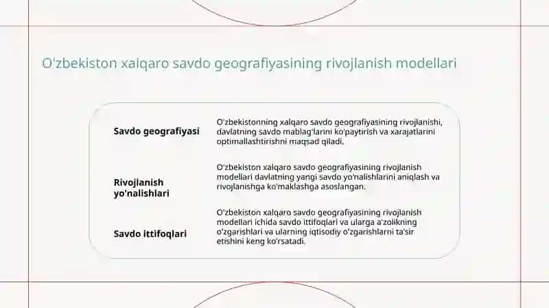 O'zbekiston tashqi savdo geografyasi 3