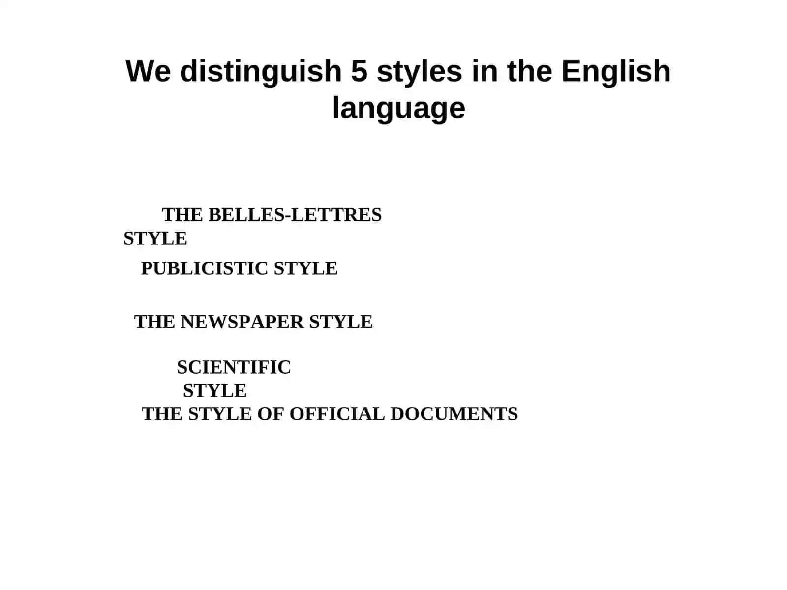 Functional styles. Types of functional styles in English 3