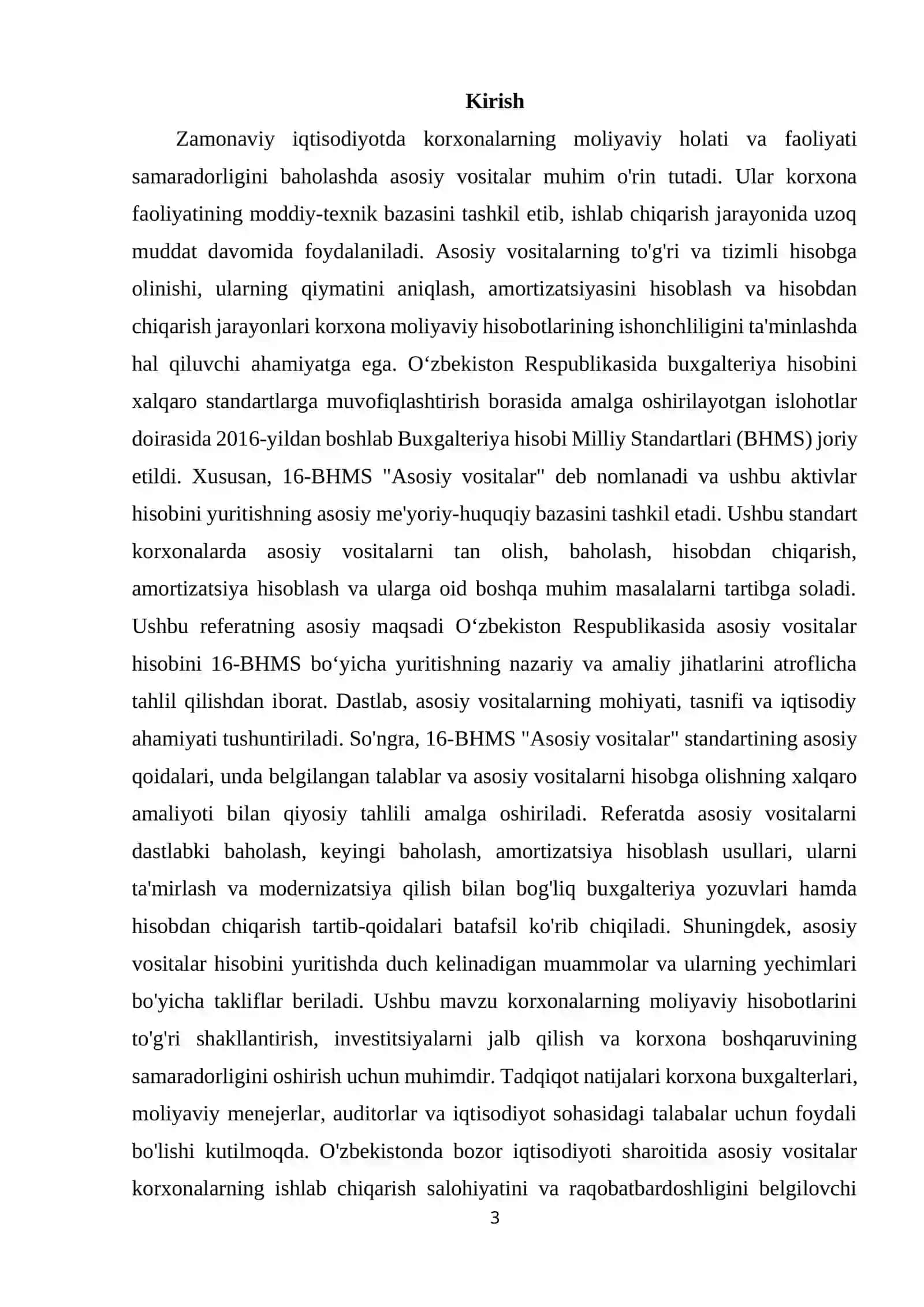 Asosiy vositalar hisobini 16-BHMS boʻyicha hisobga olish 3