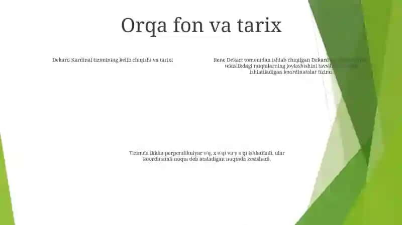 Dekart Kardinatalar Sistemasi 3