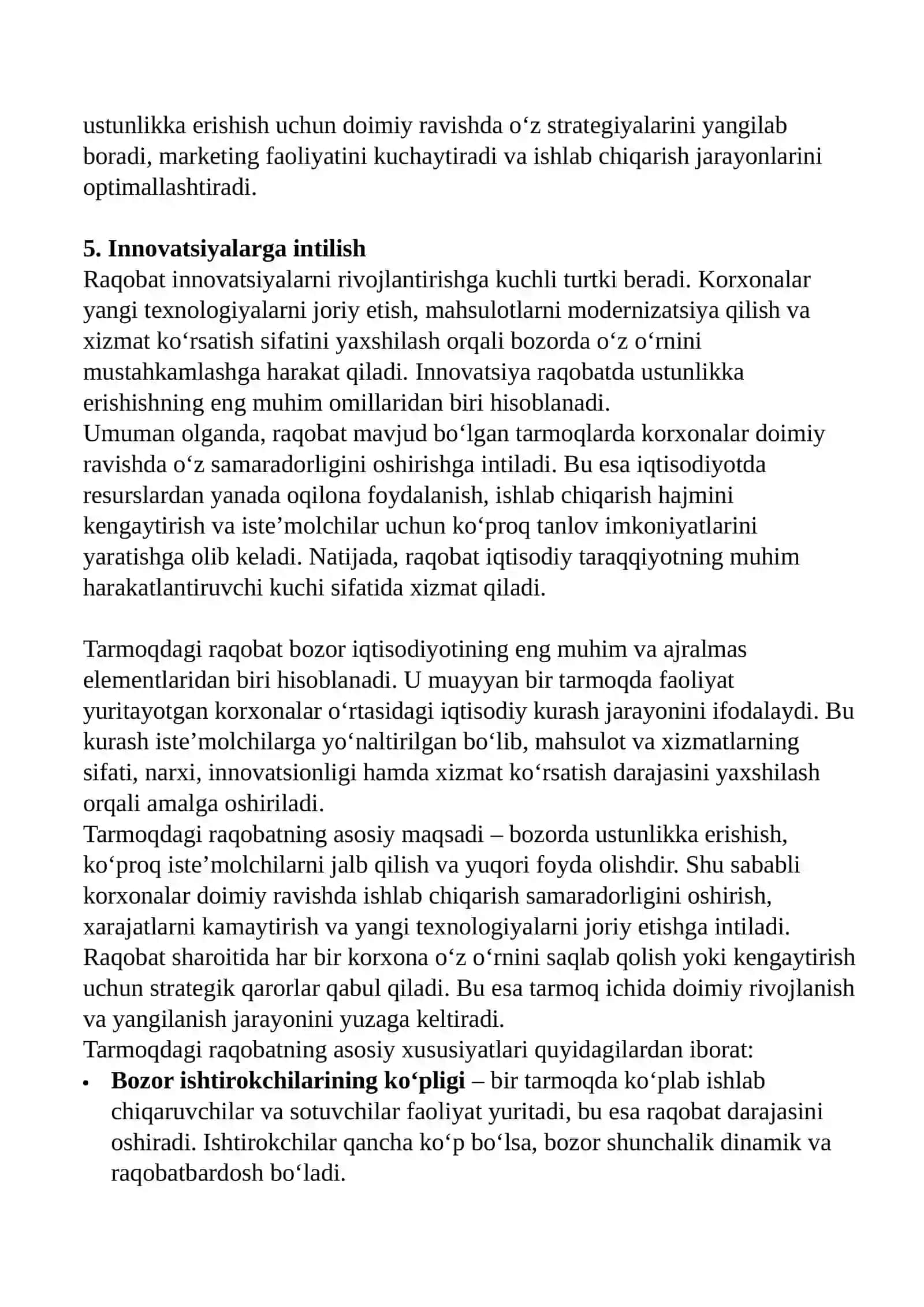 Tarmoqdagi raqobat kuchlari va ularning ta’siri 3