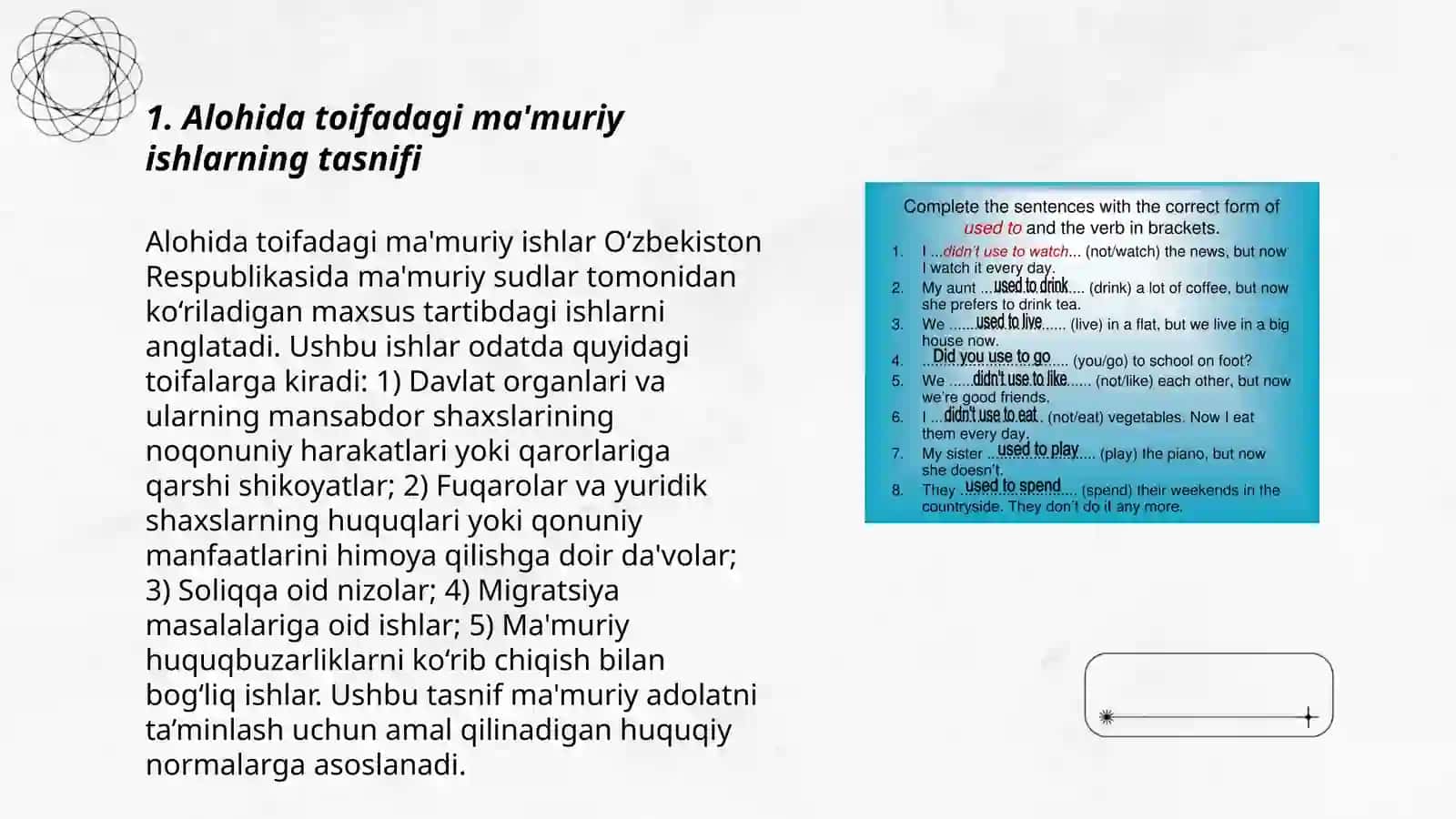 Alohida toifadagi ma'muriy ish yurituvni amalga oshirish 3
