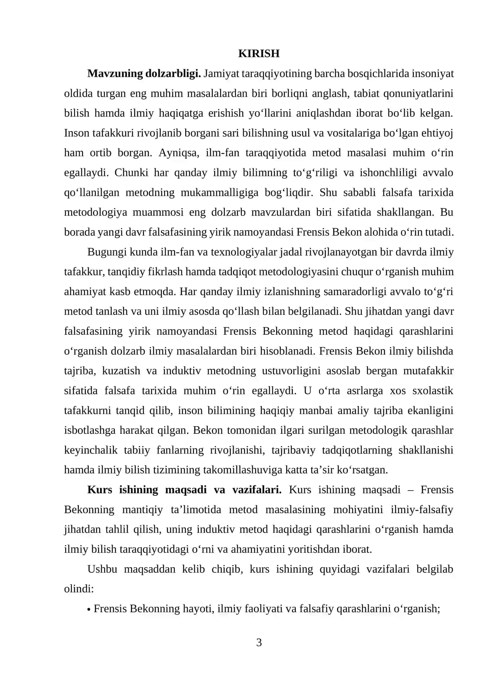 Franses Bekonning mantiqiy taʼlimotida metod masalasi 3