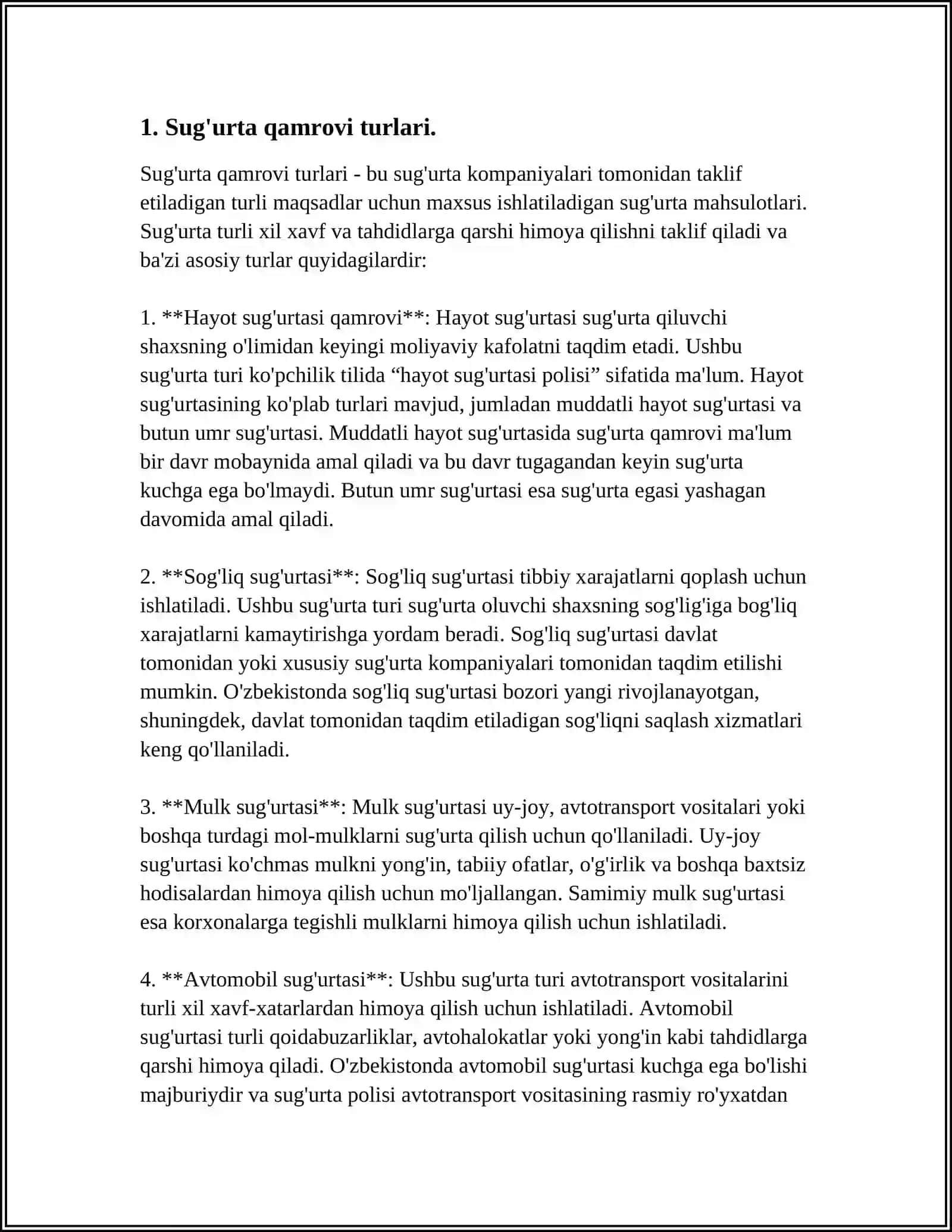 MUSTAQIL ISH Mavzu: TURISTIK KORXONALARNI SUG'URTALASH 3
