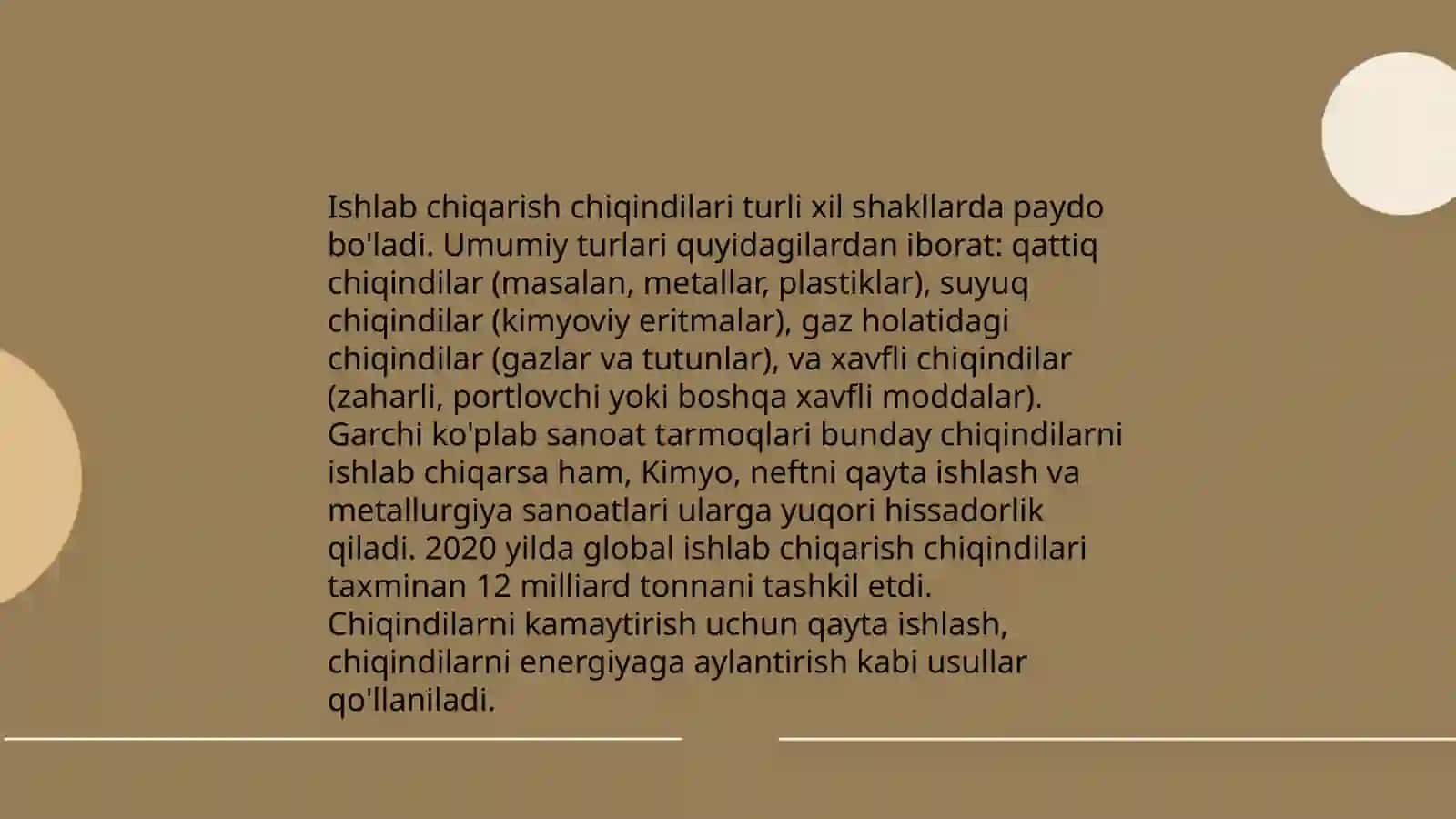Ishlab chiqarish chiqindilari turlari 3