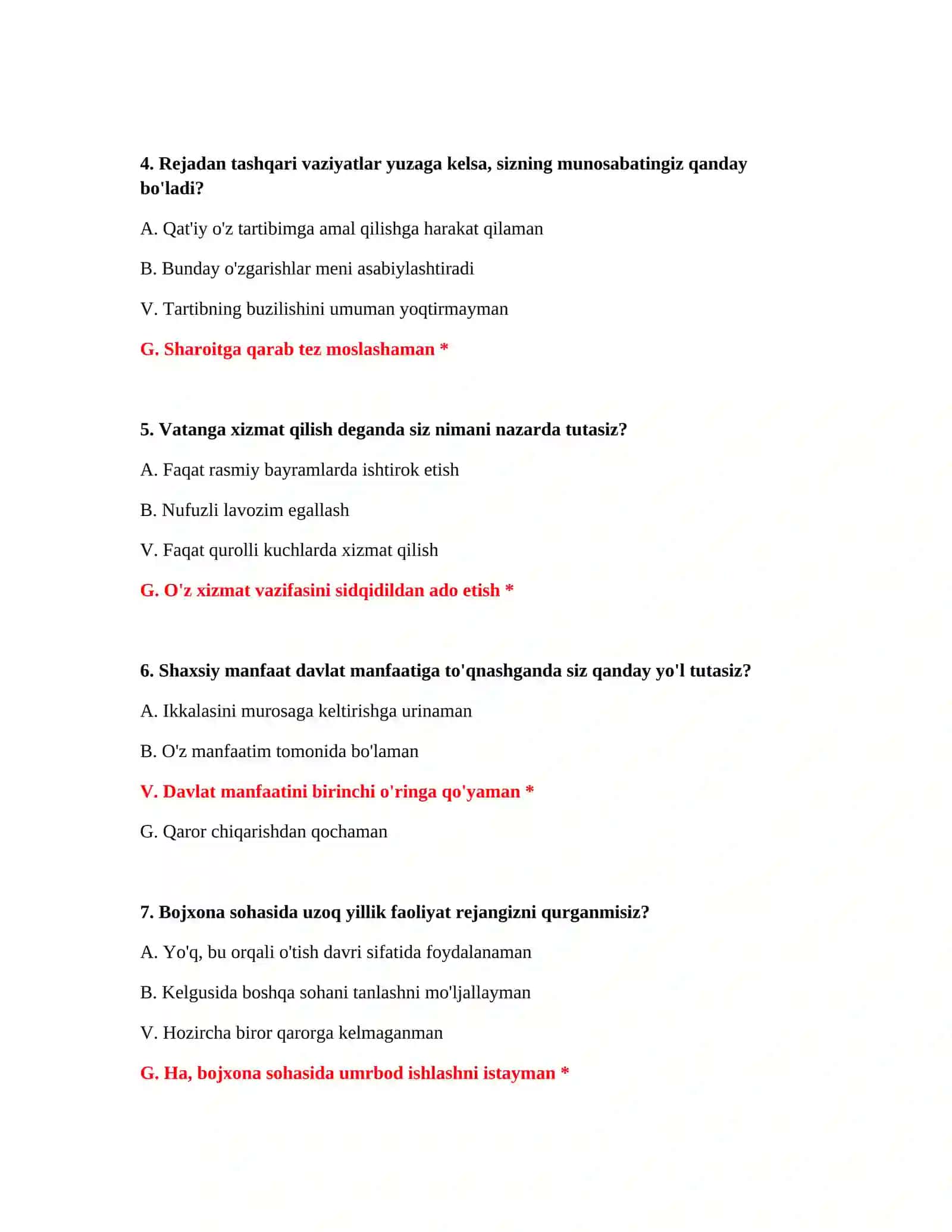 Bojxona ishga kirish test savol javob 3