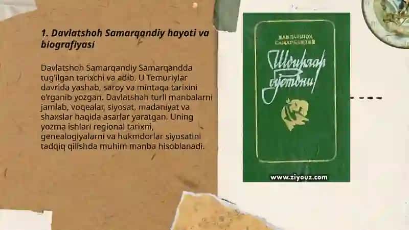 Davlatshoh Samarqandiy hayoti va biografiyasi 3