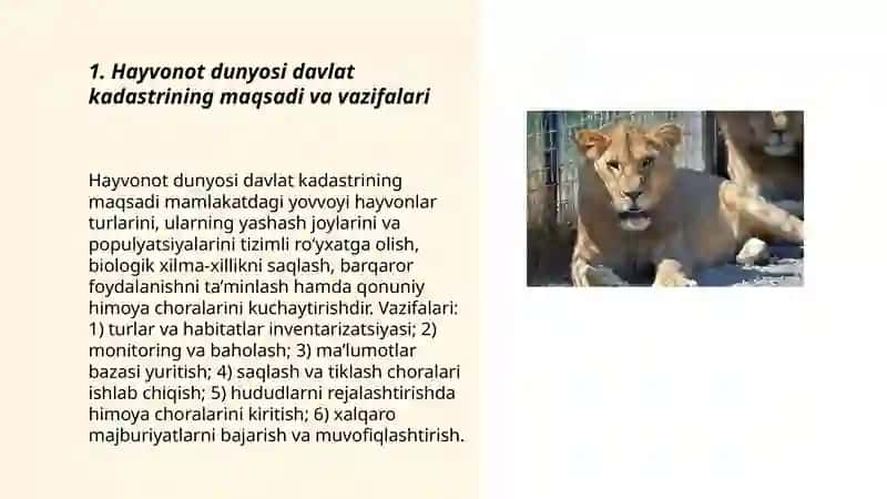 Hayvonot dunyosi davlat kadastiri 3