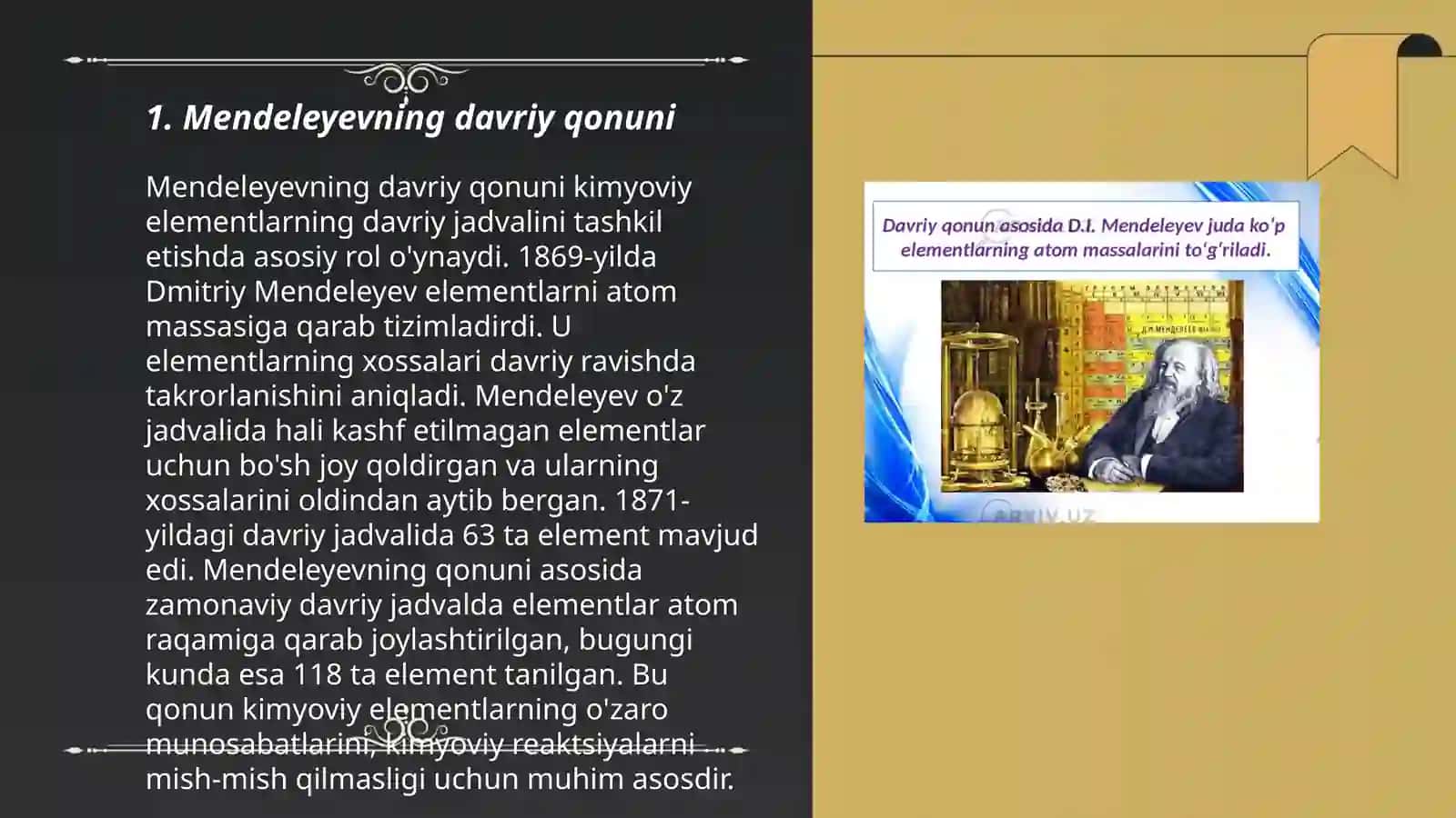 Mendeleyevning davriy qonuni va sistemasi 3
