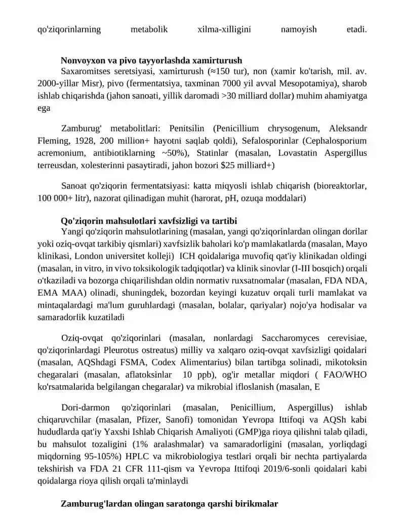 Zamburug'lar farmasevtikada va oziq-ovqat sanoatida 3