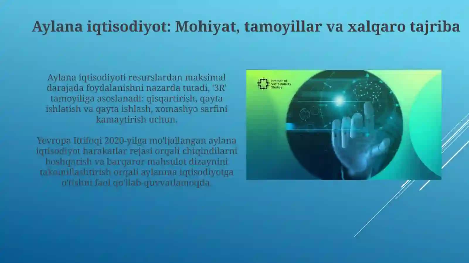 Sirkulyar iqtisodiyot: xalqaro tajribalar va O'zbekiston amaliyoti 3