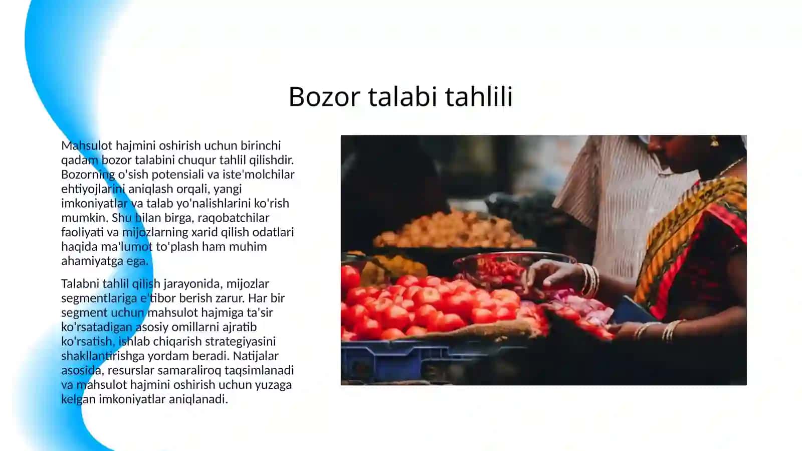 MAHSULOT HAJMINI OSHIRISH BO'YICHA MAVJUD IMKONIYATLARNI ANIQLASH 3