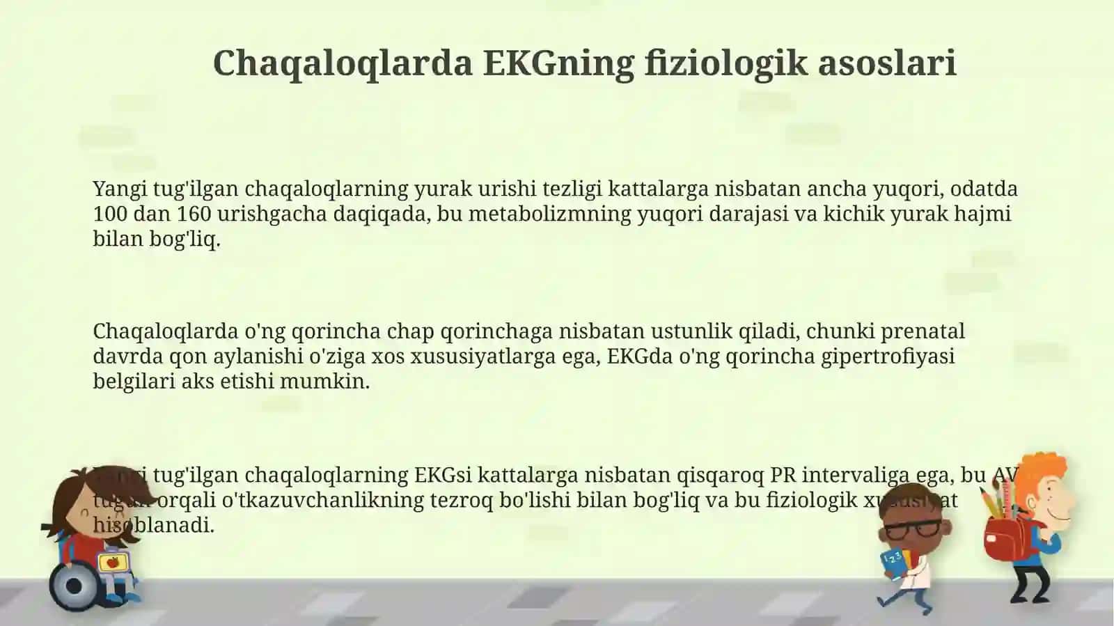 Chaqaloqlarda EKGning fiziologik asoslari va yozish texnikasi 3