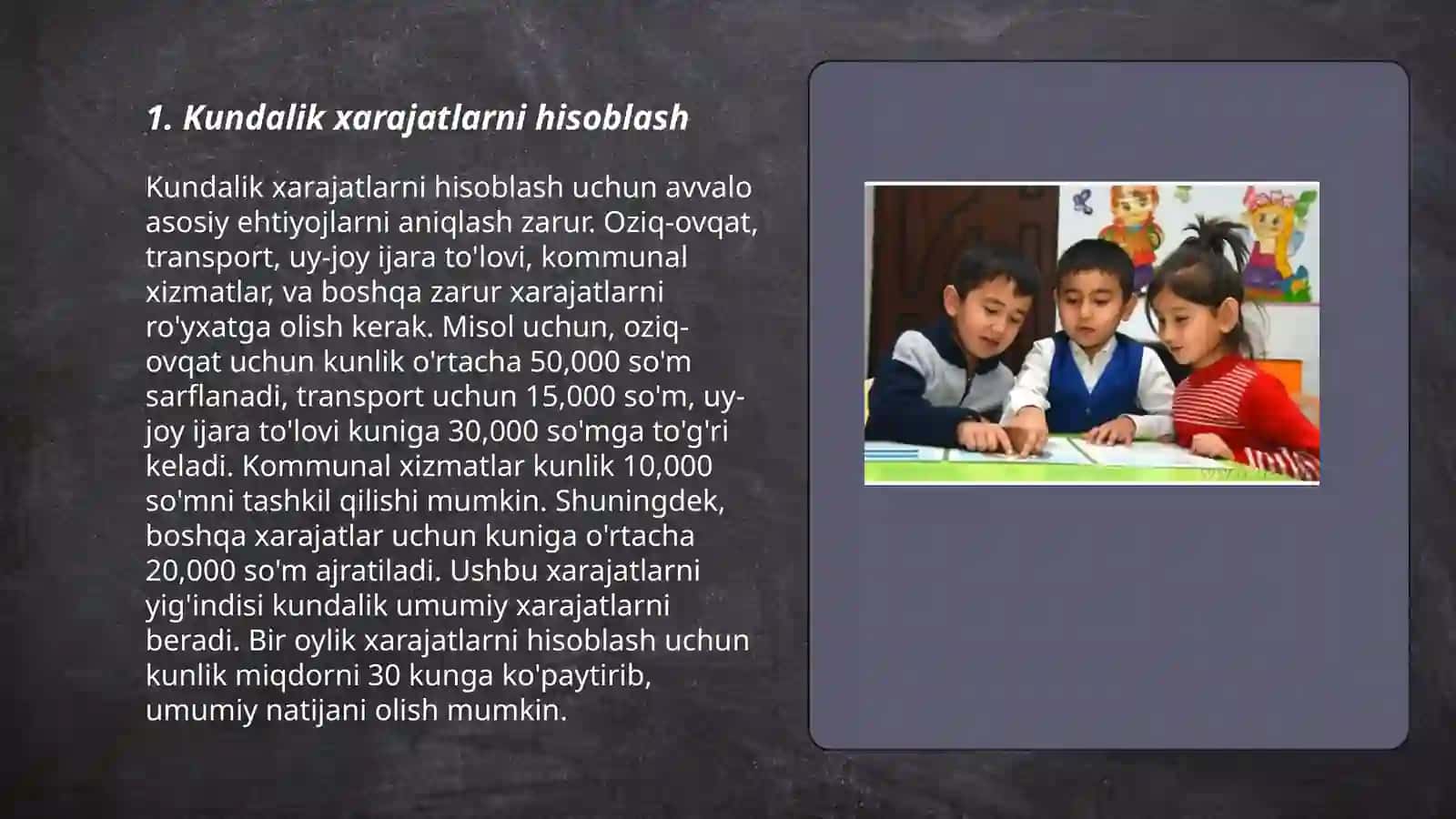 Maktabga tayyorlov guruh matematika mashģulotlarini kundalik turmush bilan boģlash orqali amalga oshirish yòlari 3