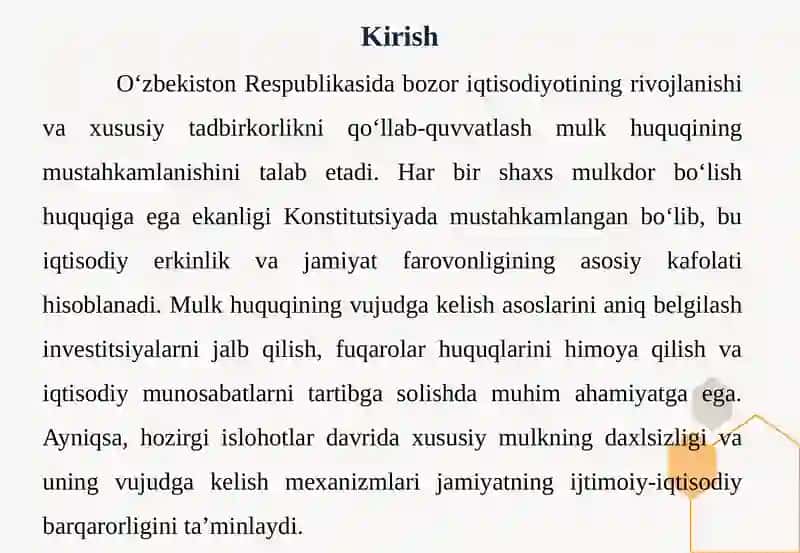 Mulk huquqining vujudga kelish asoslari 3