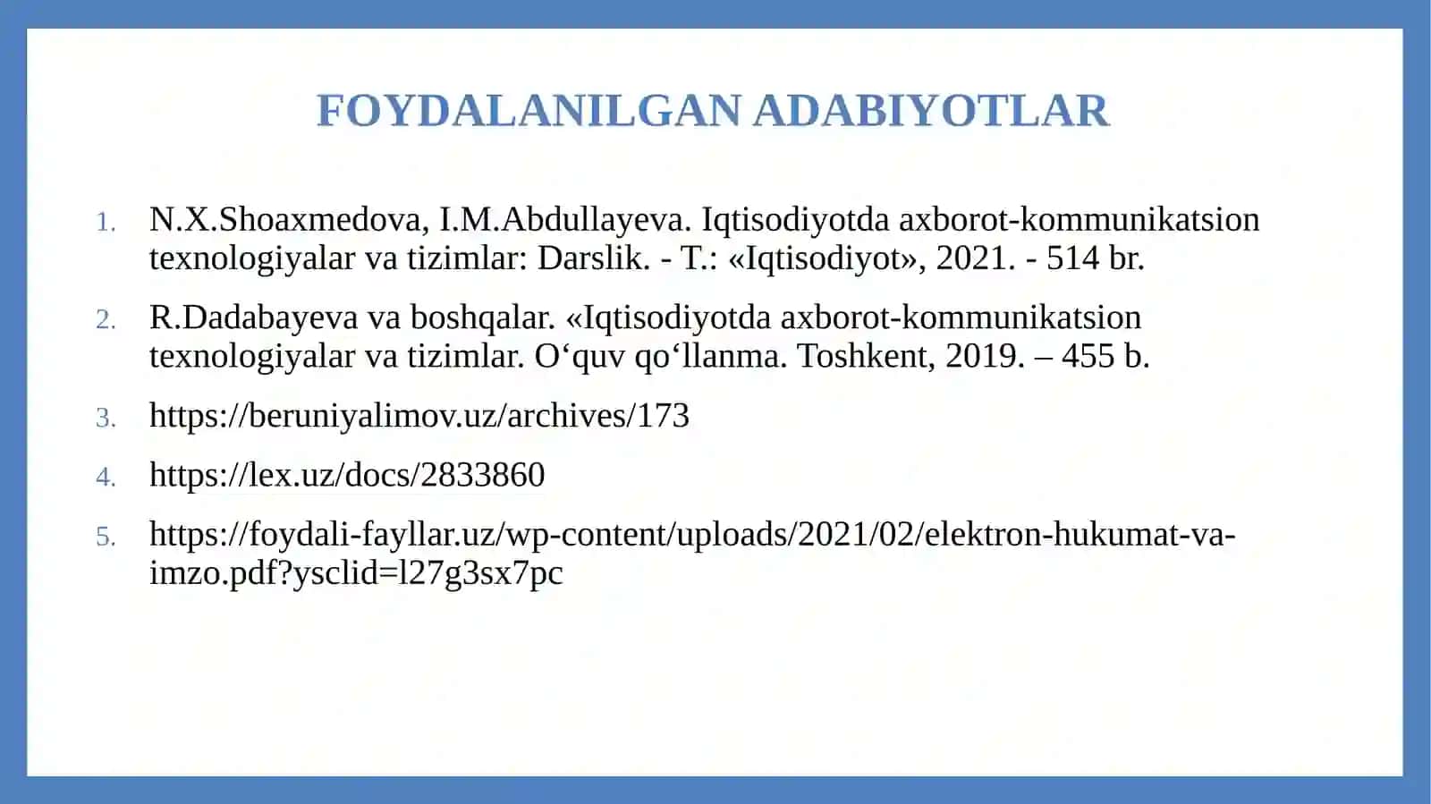 Elektronhukumat tizimining ishlash xususiyatlari 3