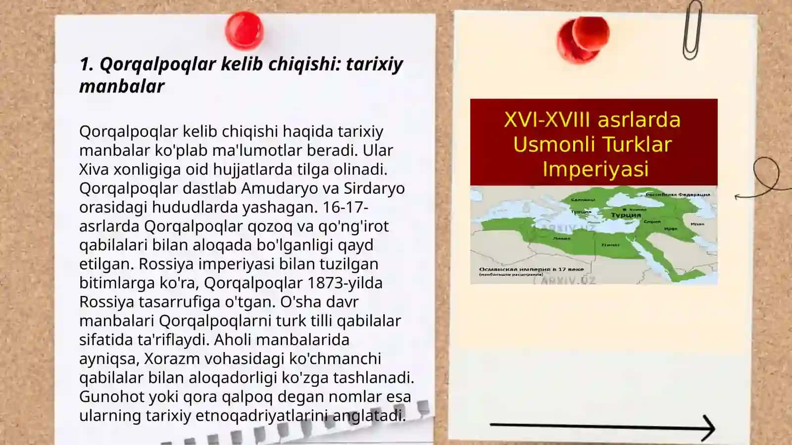 XVI-XVIII -asrlarda Qorqalapoqlar kelib chiqish tarixi 3