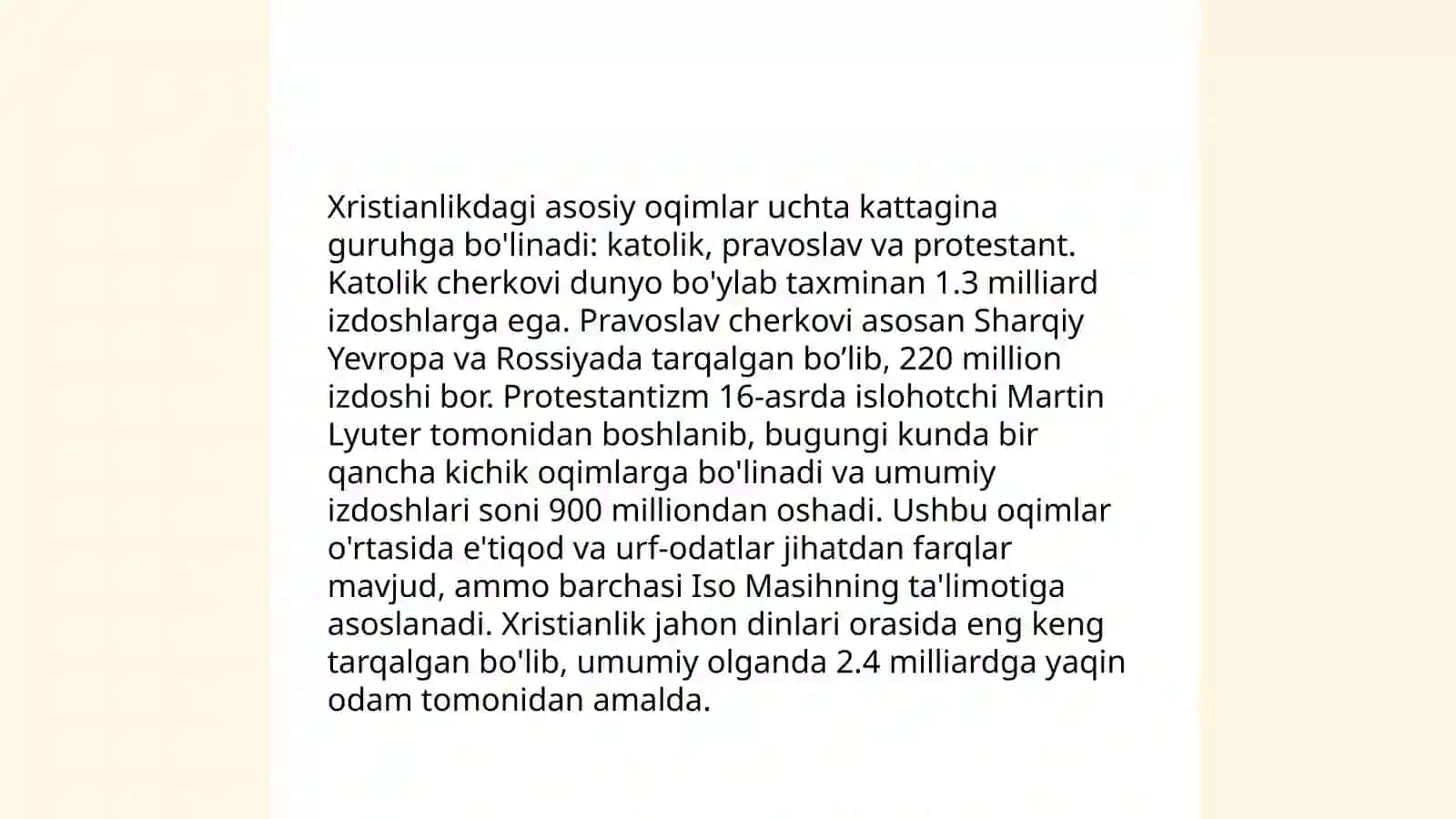 Xristianlikdagi asosiy oqimlar 3
