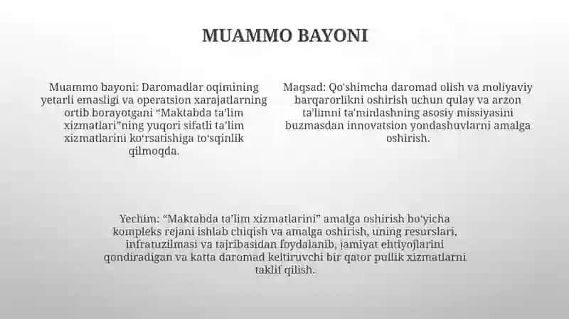 Maktabda Ta'lim Xizmatlarini Yo'Lga Qo'Yish Orqali Budjetdan Tashqari Mablag'Lar Ishlab Topish Samaradorligini Oshirish 3