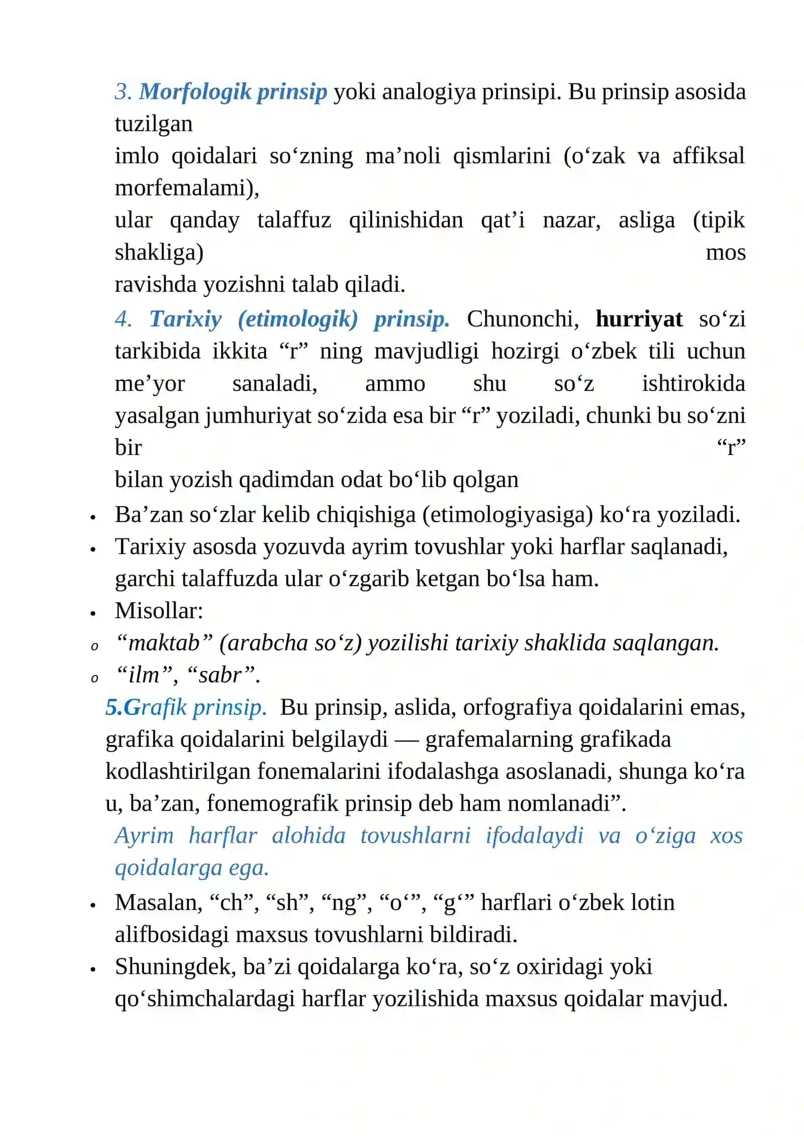 Grafika va orfografiya. Orfografiya prinsiplari 3