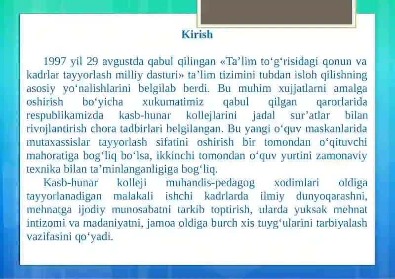 Oliy ta'limda o'quv uslubiy majmuaning tayyorlanishining me'yorlari 3