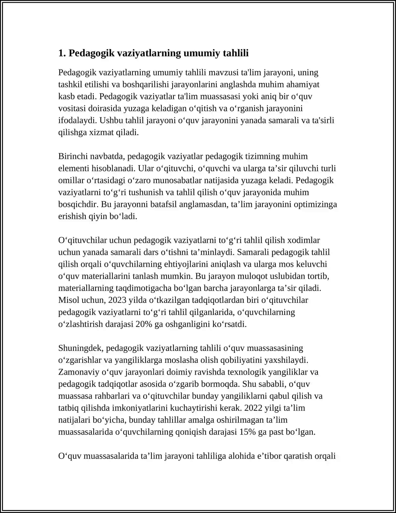PEDAGOGIK VAZIYATLARNI TAHLIL QILISH 3