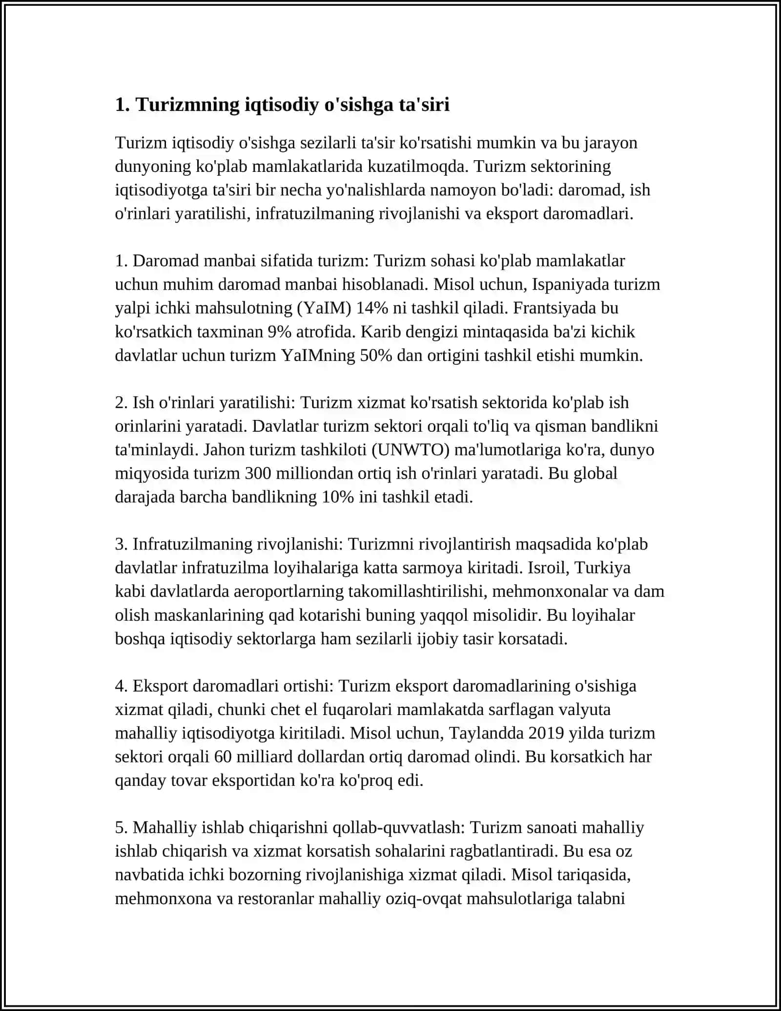 TURIZM IQTISODIYOTGA QANDAY TA'SIR QILADI? 3