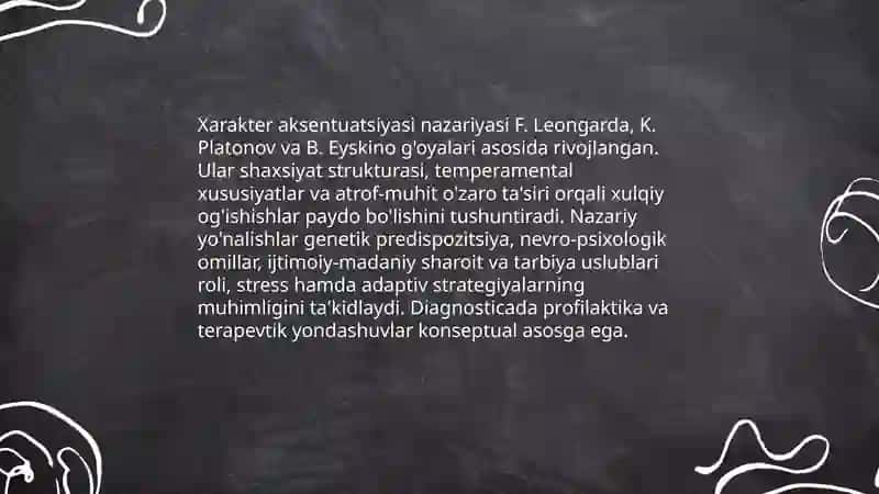 Xarakter aksentuatsiyasi nazariyasi 3