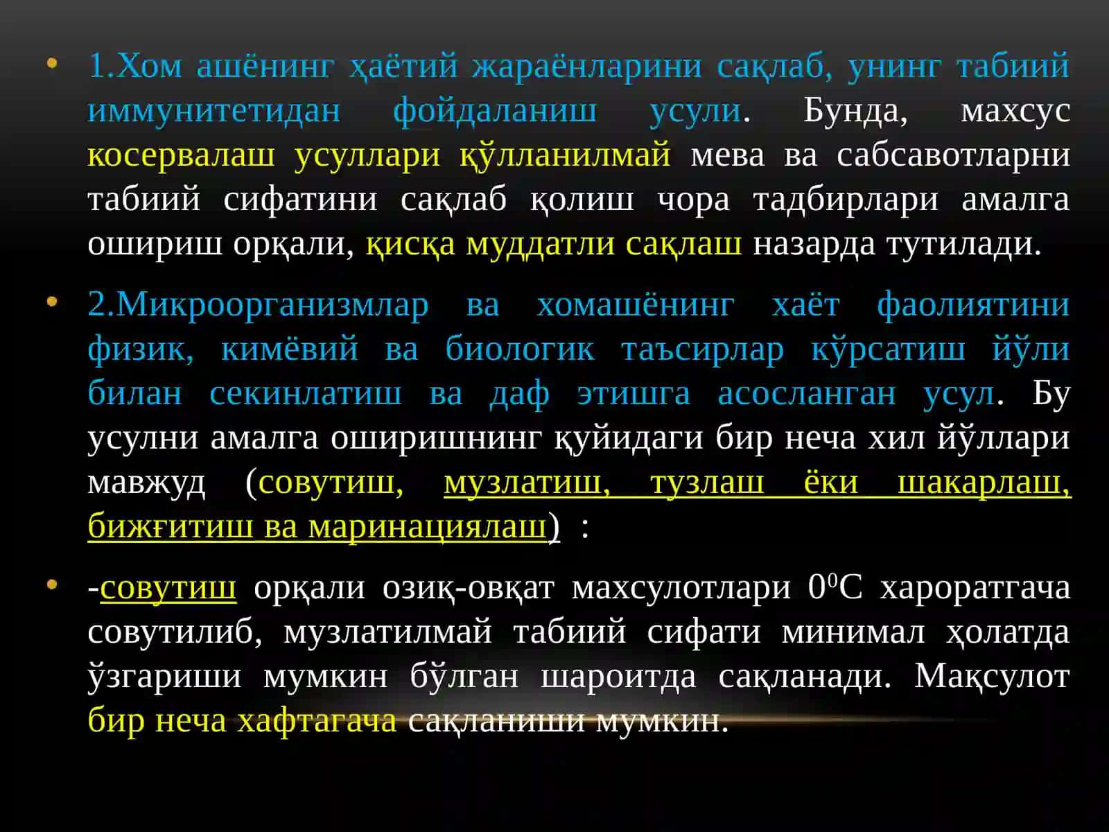 KONSERVALASHUSULLARI ASOSLARI VA KONSERVALASHMAHSULOTLARI 3