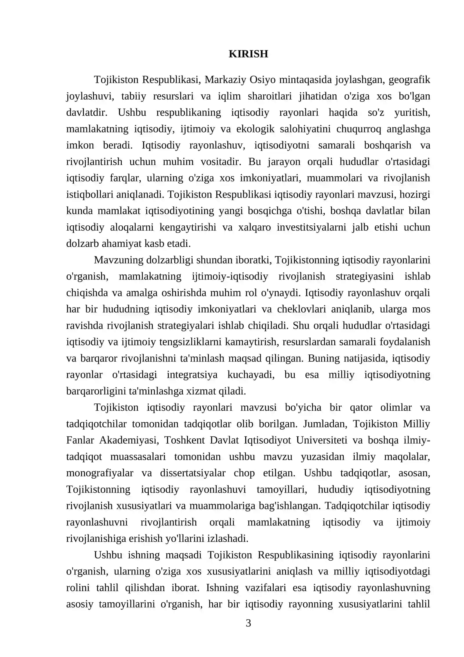 Tojikiston Respublikasi iqtisodiy rayonlari REFERATI 3