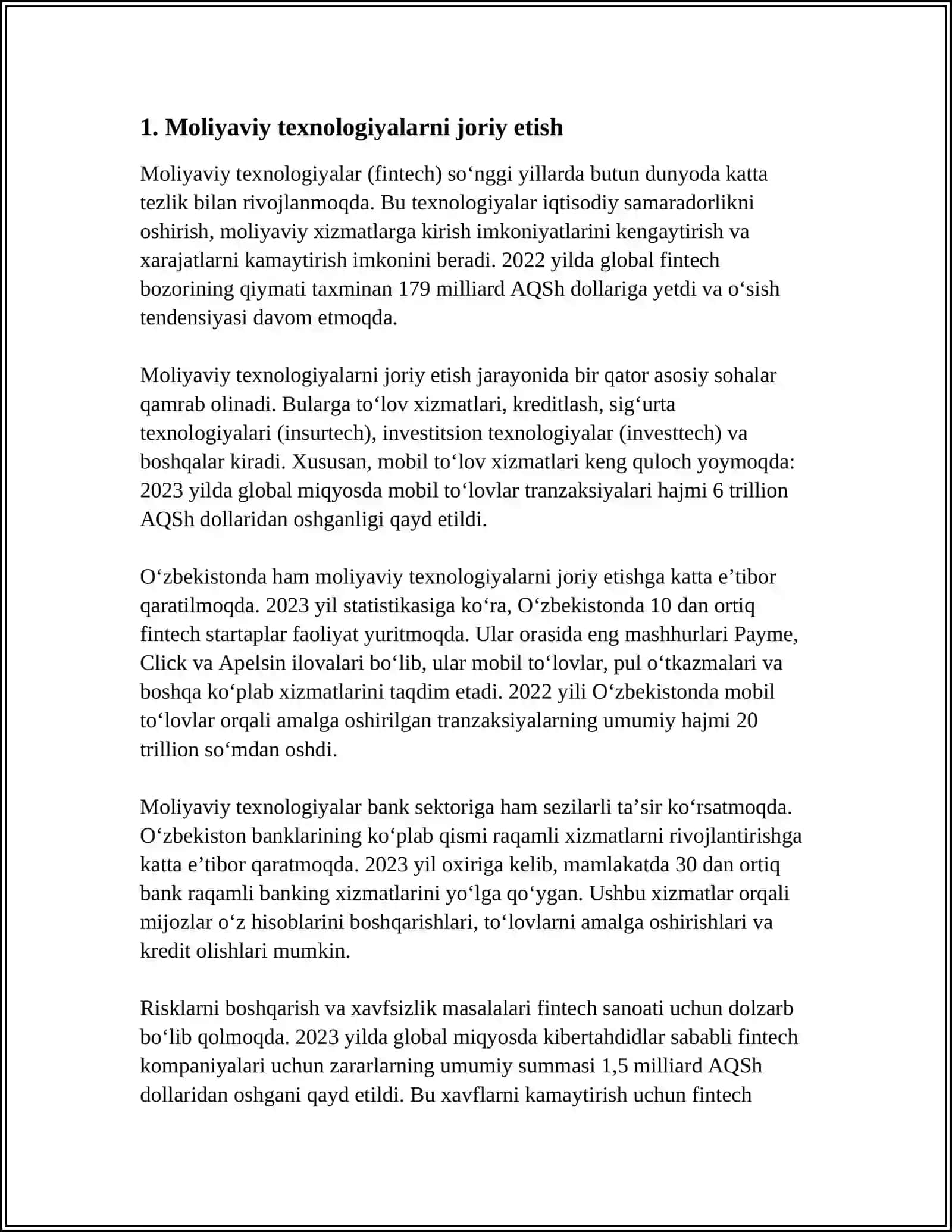 OʻZBEKISTONDA BANK TIZIMINI TAKOMILLASHTIRISH YOʻNALISHLARI VA VAZIFALARI 3