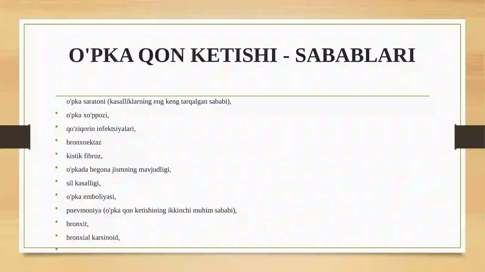 O'pka qon ketishining xususiyatlari 3