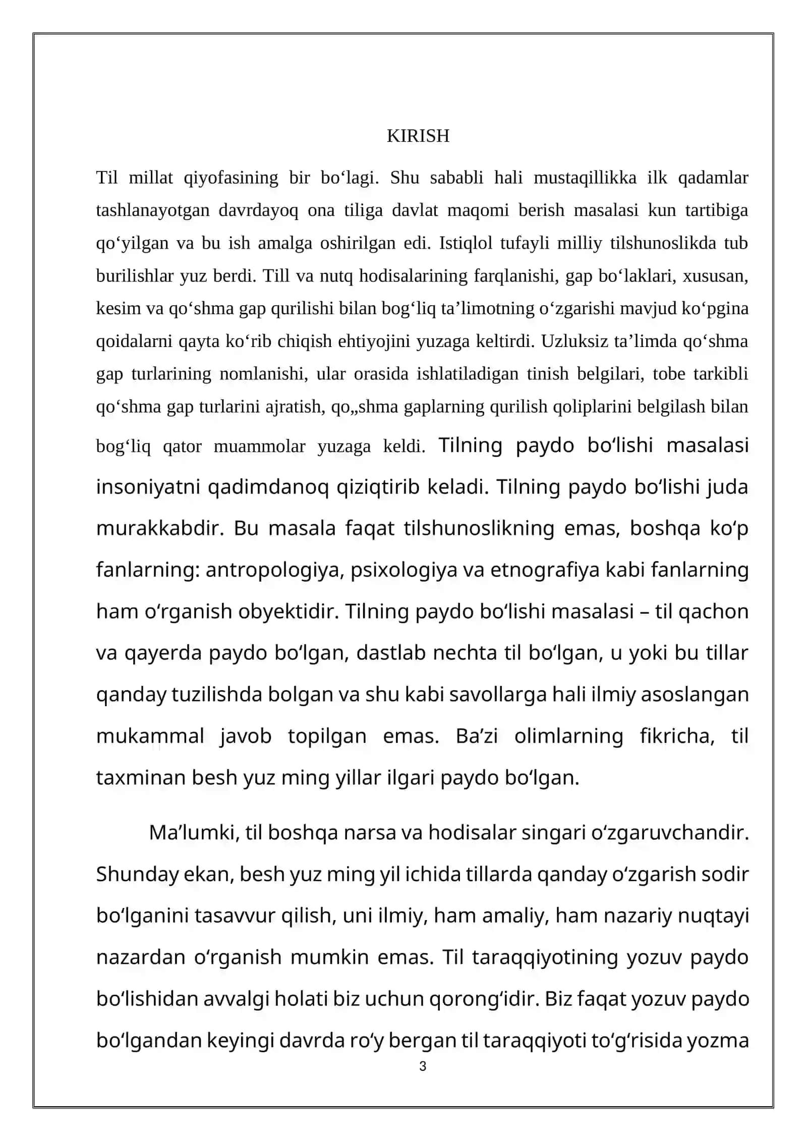 “TAQLID SO‘ZLAR VA ULARNING LINGVOMADANIY XUSUSIYATLARI” MAVZUSIDAGI KURS ISHI 3