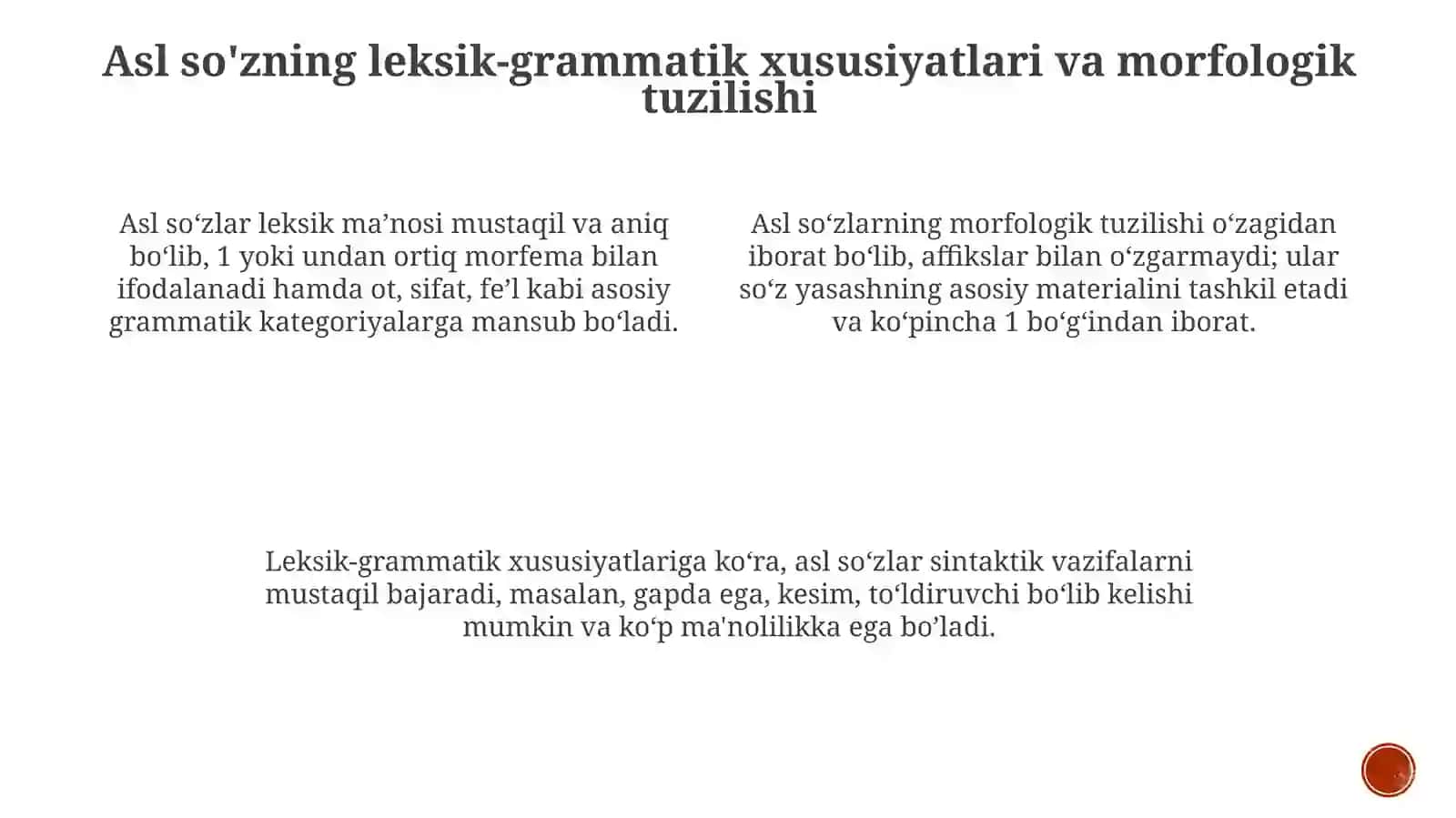 Otning tarifi va leksik gramatik xususyatlari 3