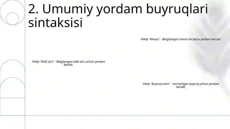 Yordam tizimini tushunish 3