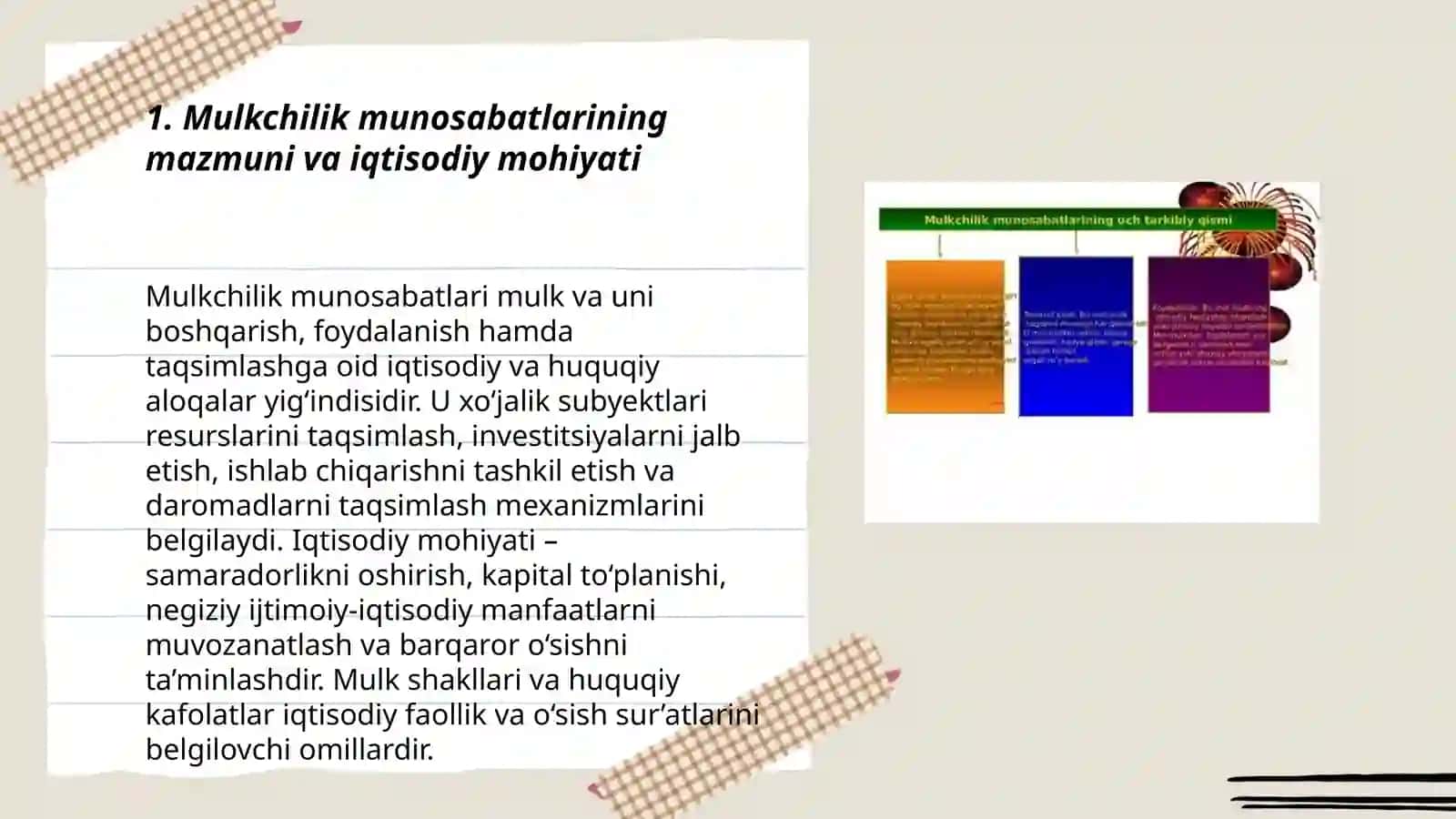 Mulkchilik munosabatlari: mazmuni, shakllari va iqtisodiyrivojlanishdagi o‘rni 3
