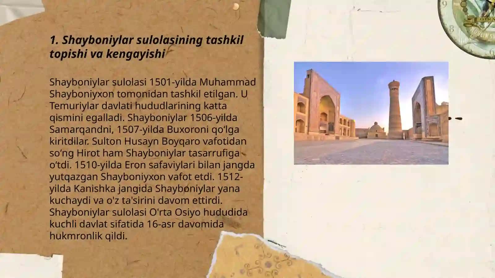 O‘rta osiyoning Shayboniylar, Ashtarxoniylar, Xiva xonligi (XVI-XVIII asr) davridagi tarixiy geografeyasi 3