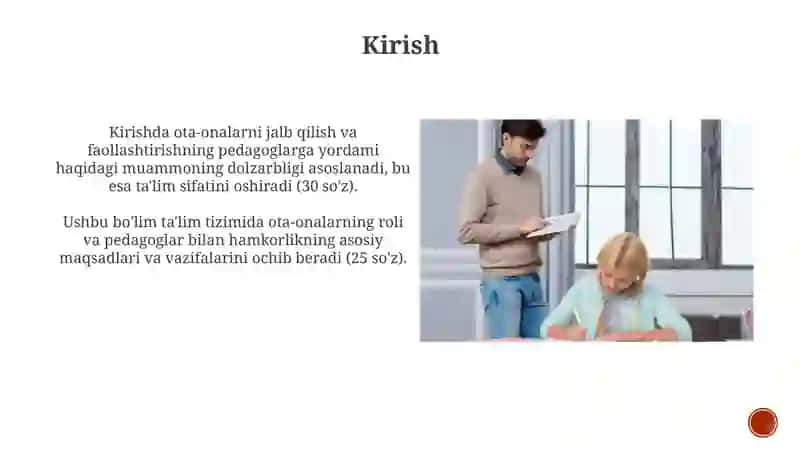 Ota-onalarnita'limiytarbiyaviyjarayongajalbqilishvafaollashtirishqandeyordamberadi 3