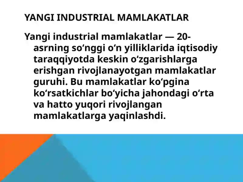 Yangi industrial mamlakatlariqtisodiyoti 3