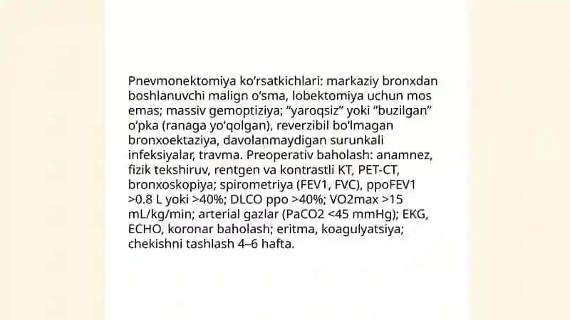 Pnevmonektomiya,lobektomiya,segmentiktomiya texnikasi 3