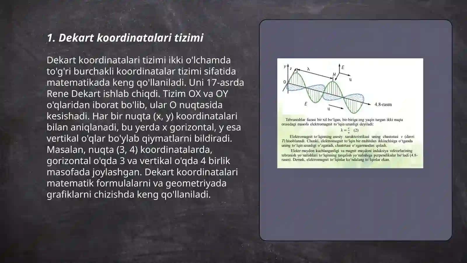 Dekart va qutb koordinatalari orasidagi bog'lanish 3