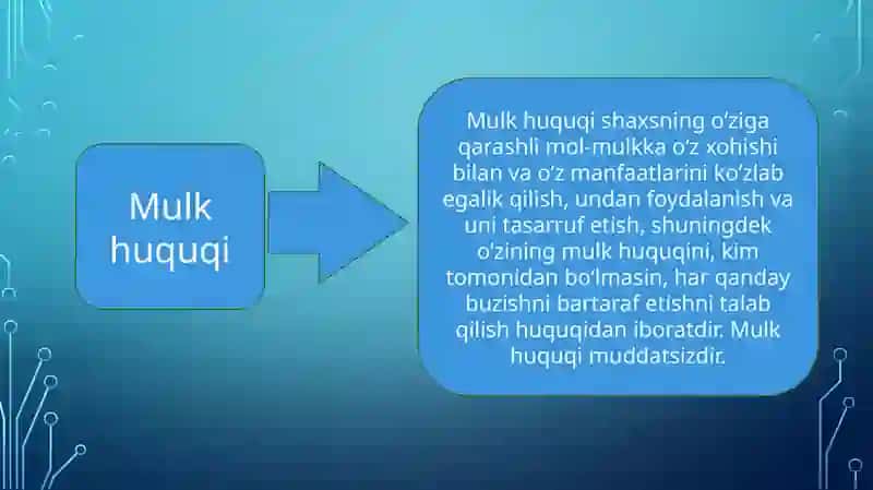 Mulk huquqi va boshqa ashyoviy huquqlar 3